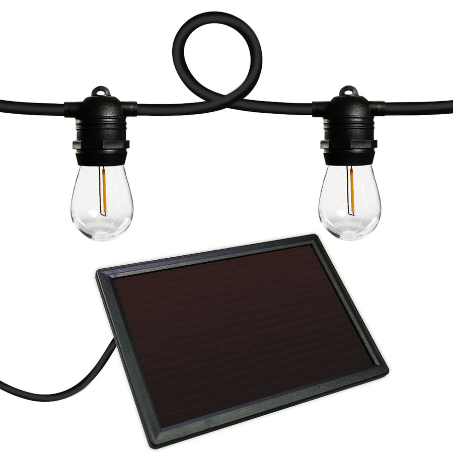 30 ft Solar String Lights with 12 LED Bulbs & Solar Panel - Outdoor Waterproof Fairy Lights for Garden, Patio, Wedding & Party Decor