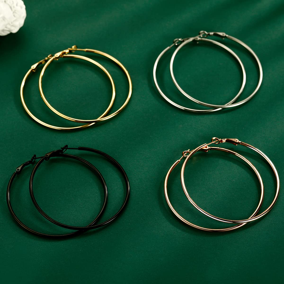 TIZU Hypoallergenic Stainless Steel Hoop Earrings for Women - 14K Gold, Rose Gold, Black & Silver - 40mm/50mm/60mm/70mm Big Hoop Earrings - Perfect for Birthday, Mother's Day Gifts & Everyday Fashion Jewelry