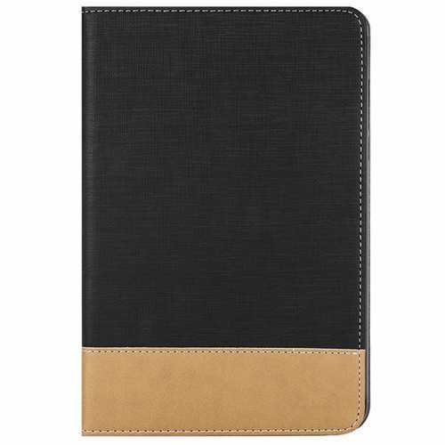 Xiaomi Mi Pad 3 Protective Case - Durable Canvas Grain PU Cover with Anti-Scratch Design (Black/Brown) for Work, School & Travel