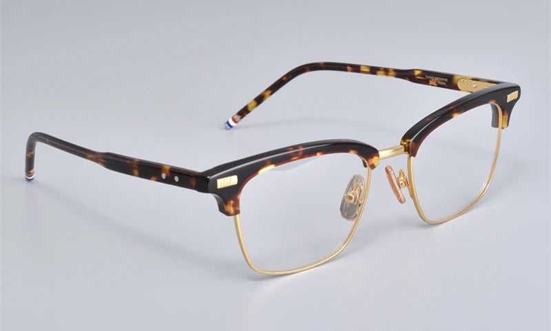 Stylish Black Unisex Full Rim Browline Square Acetate Eyeglasses BM BT711 - Perfect for Work, Reading & Fashion Accessories