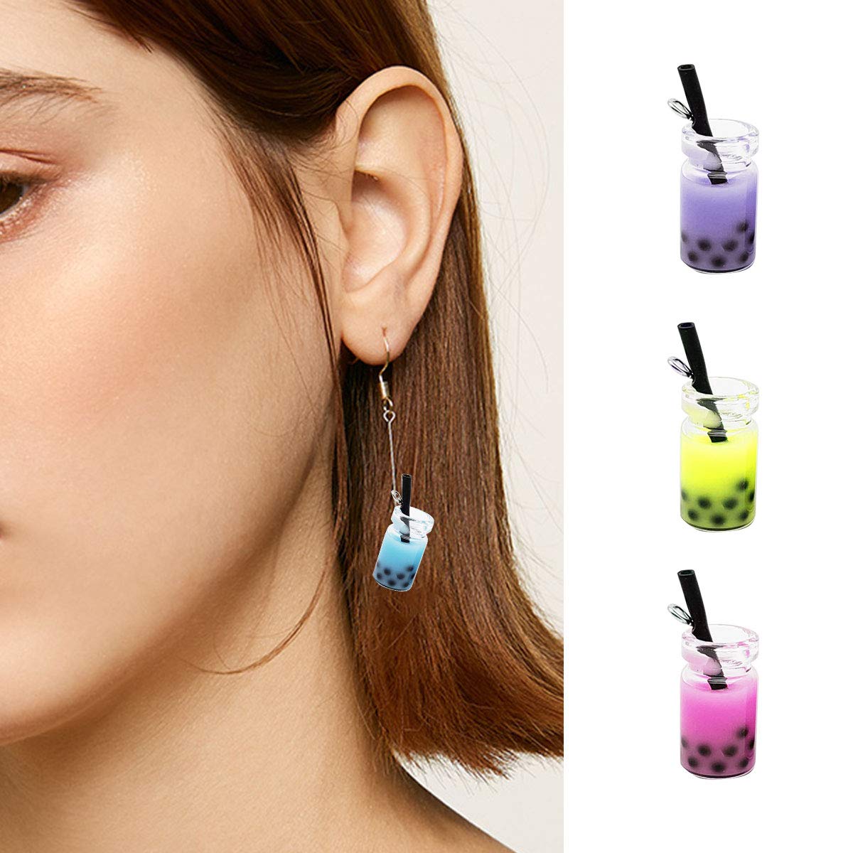 24 Pcs Mini Boba Tea Charms - Cute Milk Tea Bottle Pendants for DIY Crafts, Keychains, Bag & Jewelry Making - Perfect for Scrapbooking, Gifts & Kawaii Decorations