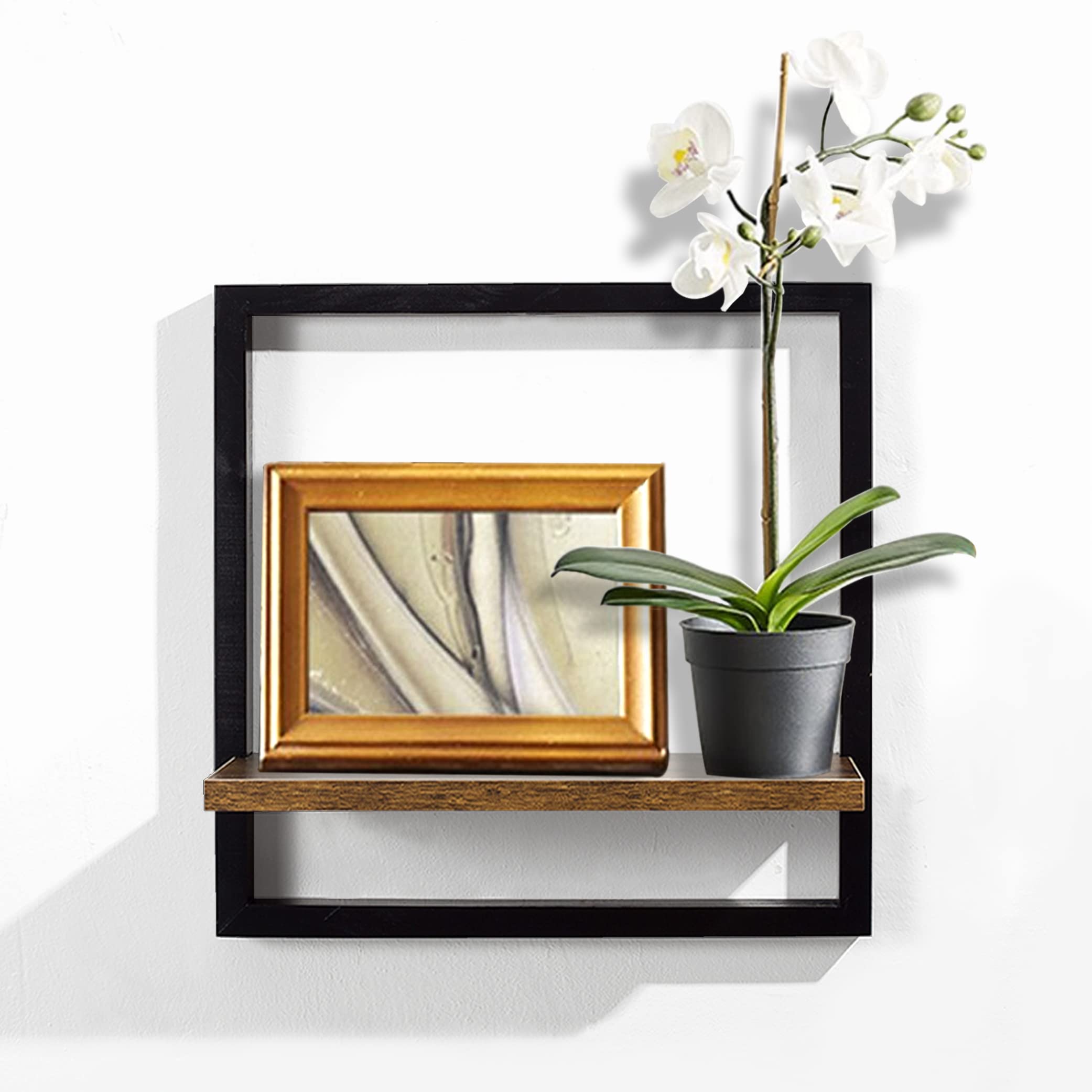 ZGZD Floating Shelves Wall Mounted - Set of 1 Modern Cube Storage Shelf for Living Room, Bedroom, Bathroom - White Square Shelves for Home Decor & Organization