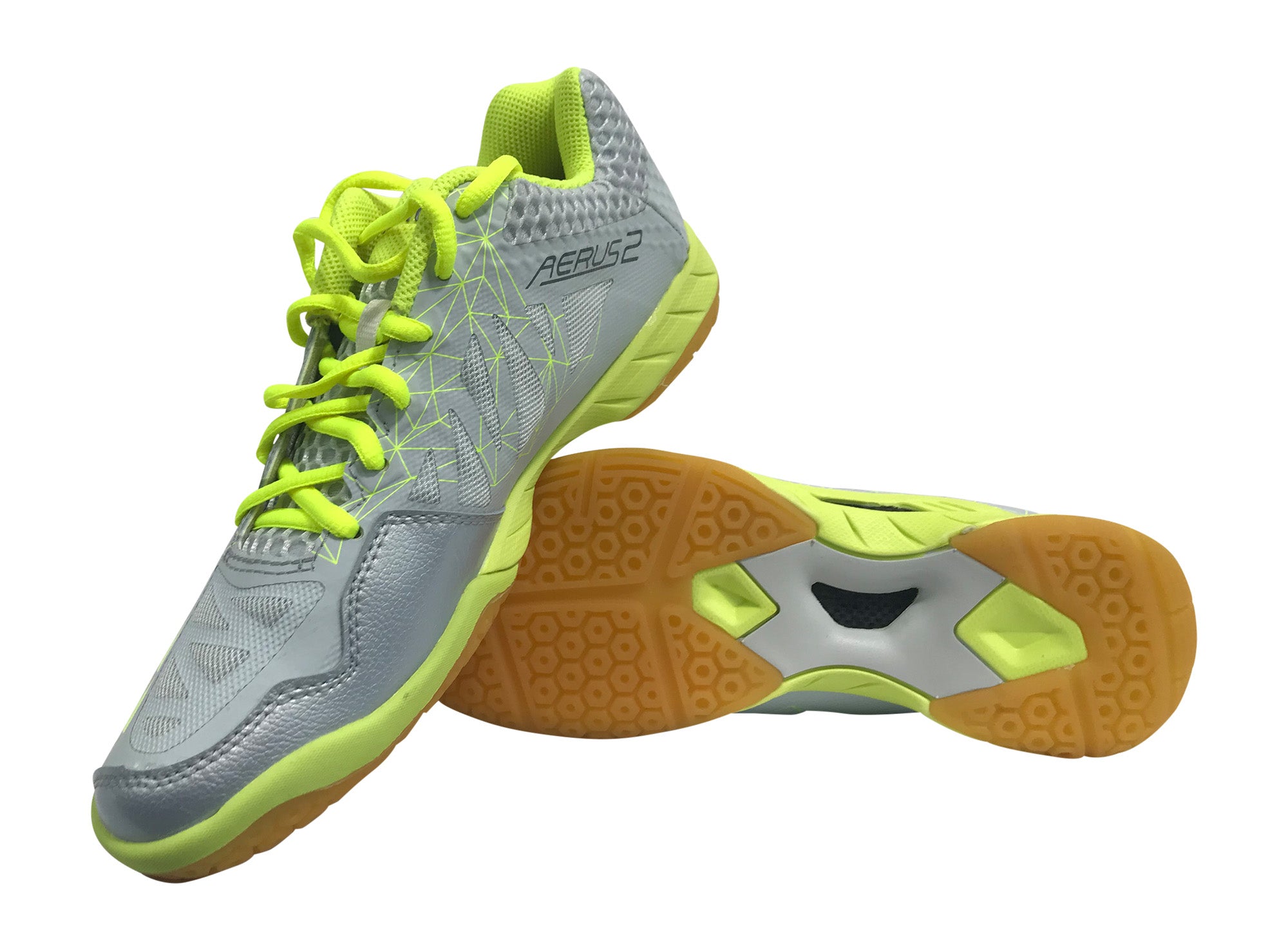 Yonex Aerus2 LX Women's Badminton Shoes - Lightweight & Breathable Gray/Yellow for Indoor Court Sports & Training