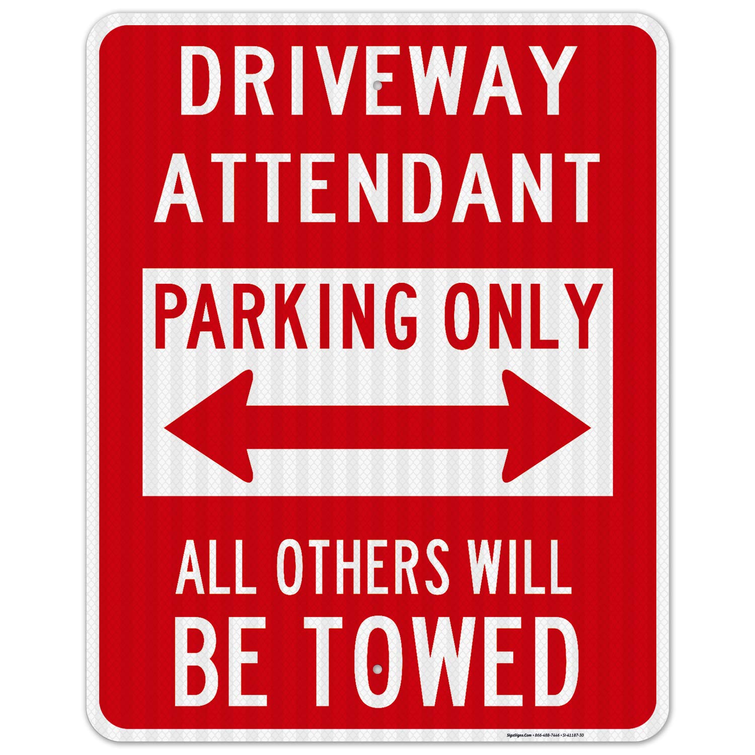 3M EGP Reflective Aluminum Driveway Parking Sign - 24x30 Inches, Fade Resistant & Easy Mounting for Indoor/Outdoor Use | Perfect for Private Property, Business Entrances & Parking Lot Directional Signs | Made in USA