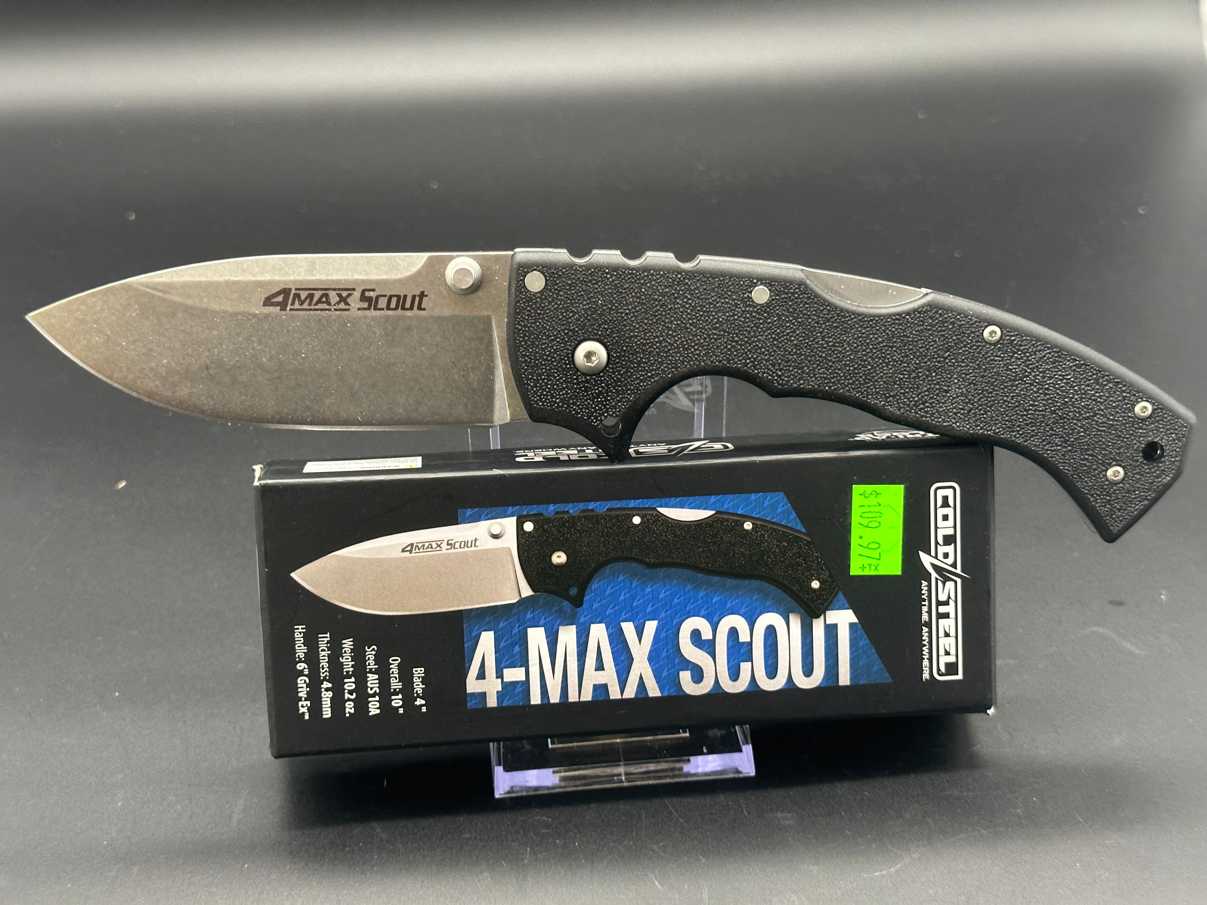 Cold Steel 4 Max Scout Folding Knife - Premium EDC Pocket Knife with High Carbon Steel Blade for Outdoor, Camping, Hunting & Survival Gear