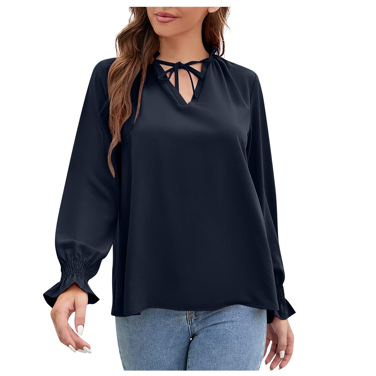 Women's Long Sleeve Henley Tops - Ribbed Knit Button Down Blouses for Casual Fall Wear | Perfect for Layering, Office Outfits & Weekend Comfort