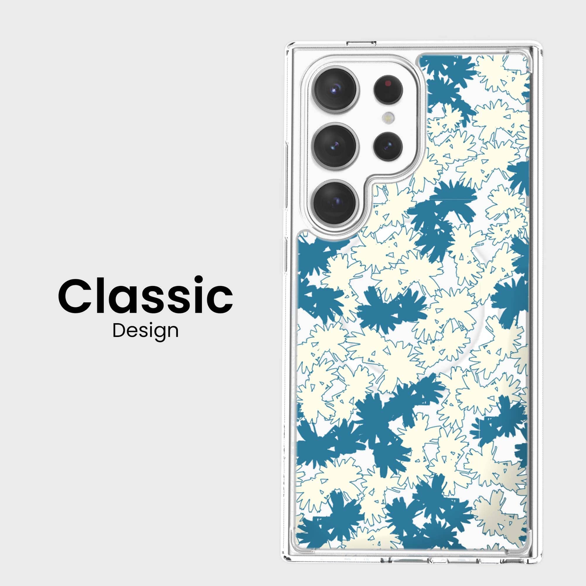 Samsung Galaxy S24 Ultra Clear Case with Blue Dandelion Design - Slim Protective Phone Cover for Everyday Use, Work & Travel
