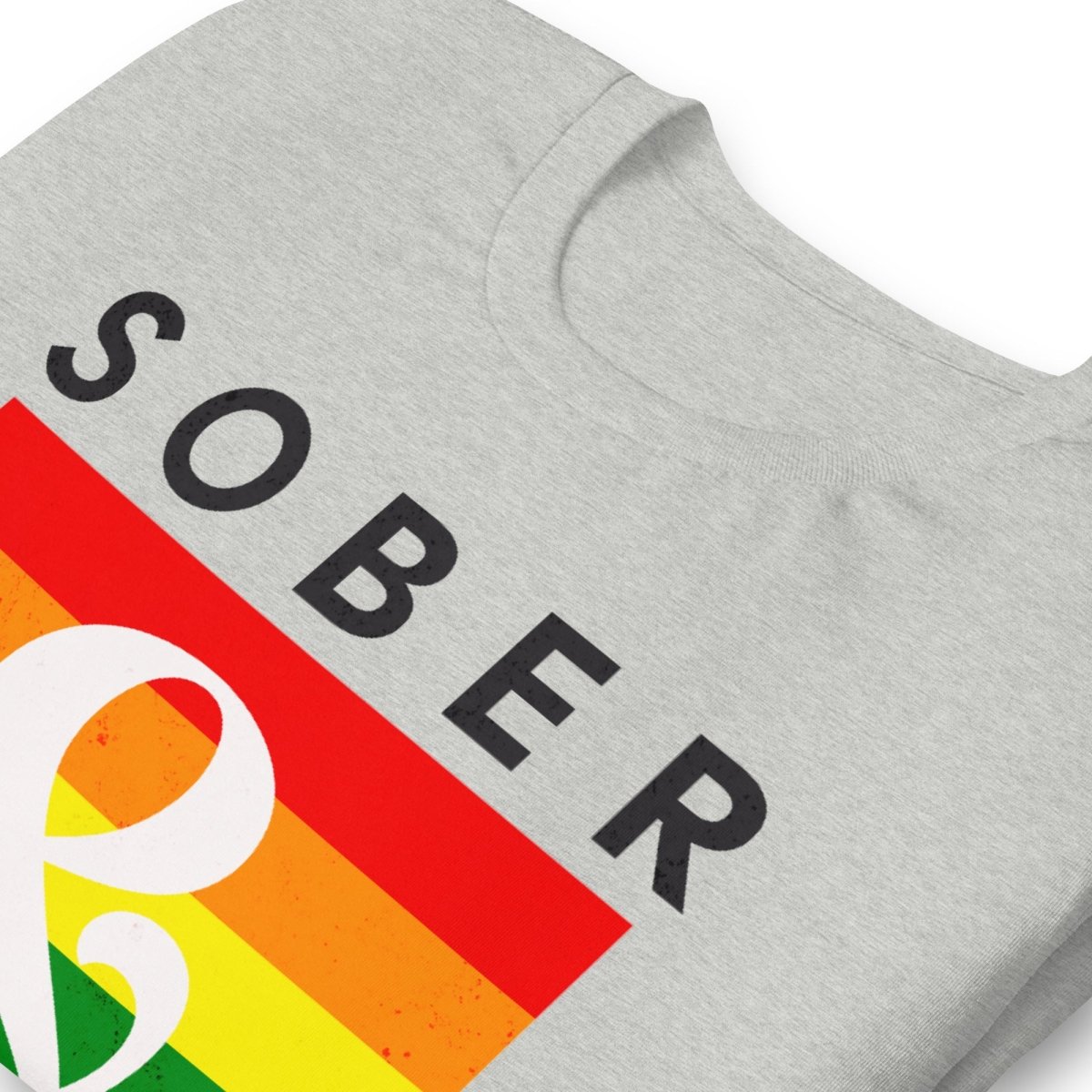 Sober & Proud Unisex T-Shirt | Rainbow Resilience Collection | Motivational Recovery Apparel for AA Meetings & Pride Events