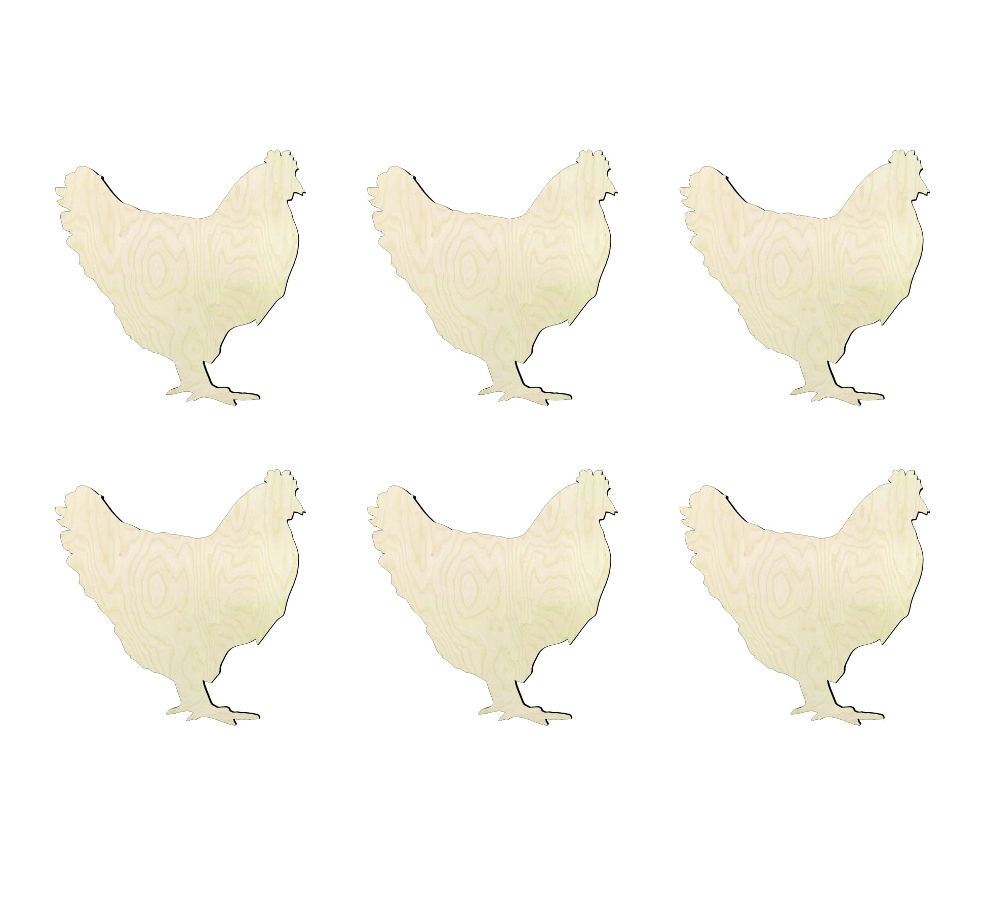 DIY 3 Inch Unfinished Wooden Chicken Cutout - Sanded Chicken Shape Craft for Home Decor, Farmhouse Decorations & Kids Art Projects