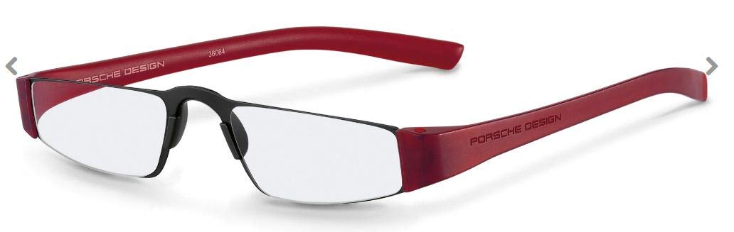 Porsche Design 8801 Reading Glasses +1.5 Strength - Stylish Red Frames for Men & Women - Perfect for Reading, Office Work & Computer Use