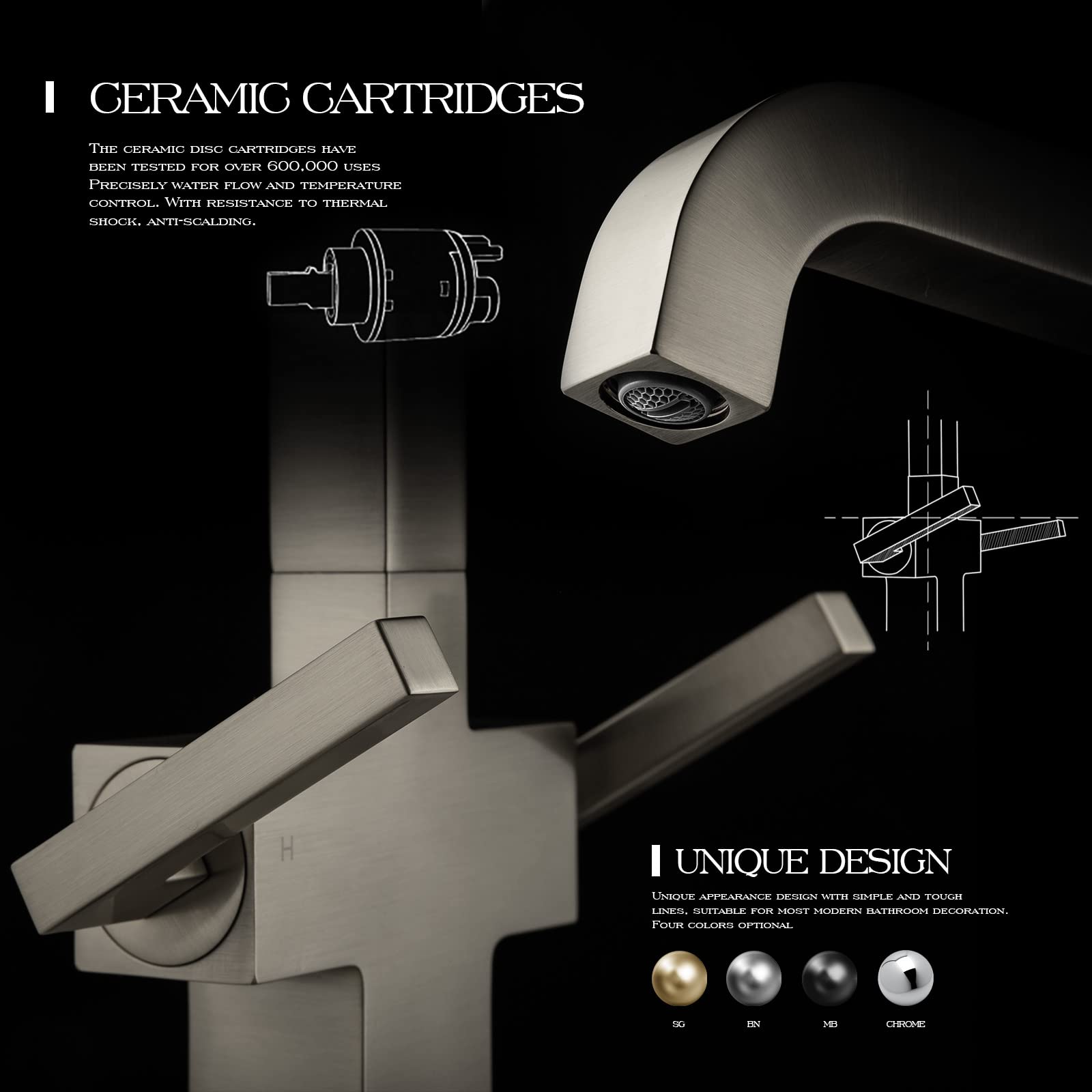 Modern Brushed Nickel Bathroom Faucet - High Arc Swivel Design for Vanity Sinks