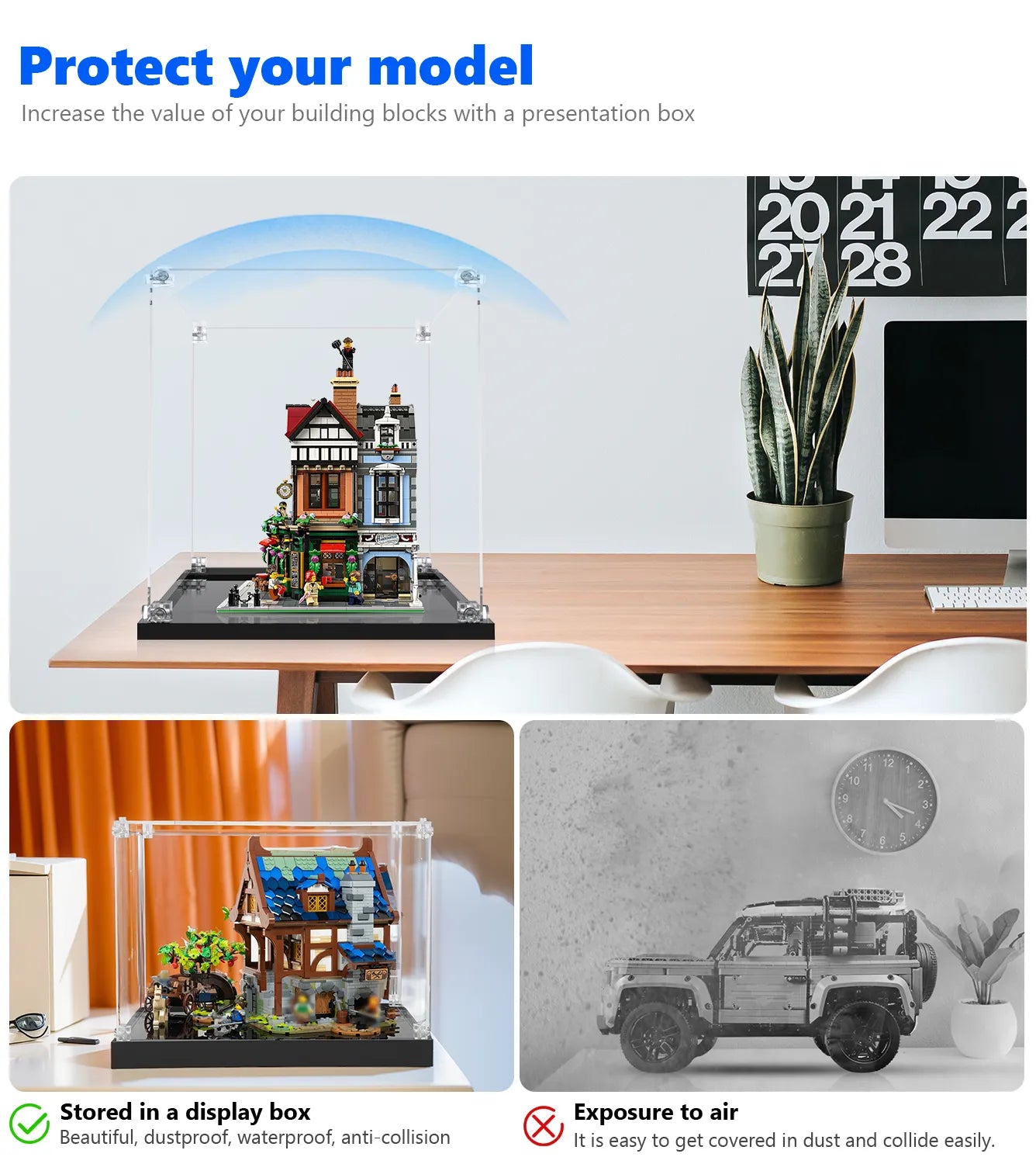 LEGO® Icons Tudor Corner 10350 Display Case - Premium Acrylic Showcase for LEGO Building Set - Perfect for Home Decoration, Office Display & Collector's Showcase