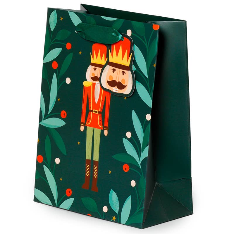 Festive Christmas Nutcracker Gift Bags - Medium Size Holiday Party Favor Bags for Xmas Decorations, Stocking Stuffers & Holiday Gift Exchanges