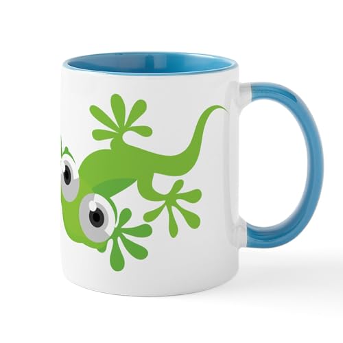 White/Blue Inside - Cartoon Gecko Mug