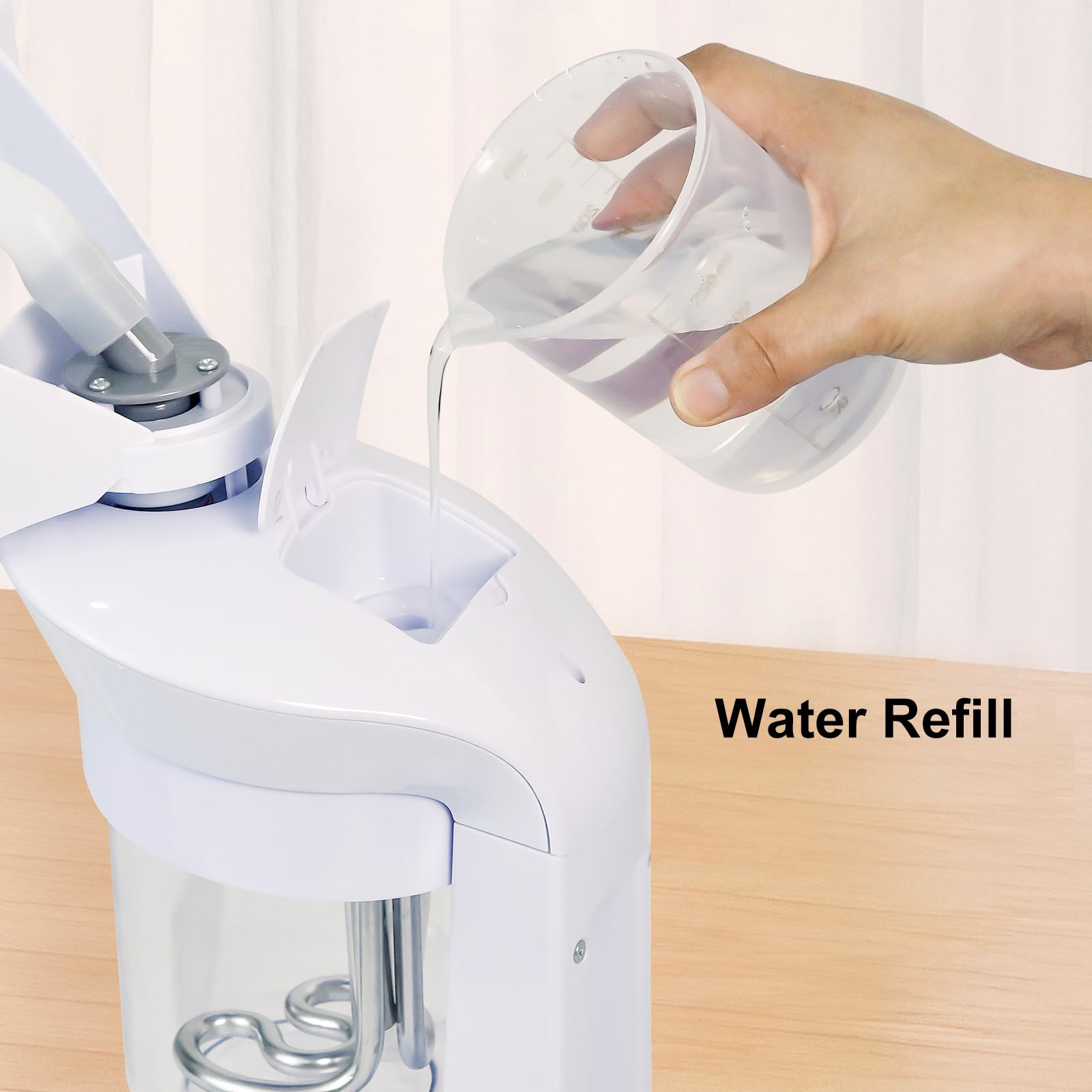 2 in 1 Hair & Face Steamer with UV Ozone - Professional Hydration System for Natural Hair Care, Home Salon & SPA Use - Moisturizing Hair Humidifier for Deep Conditioning & Facial Treatment (White)