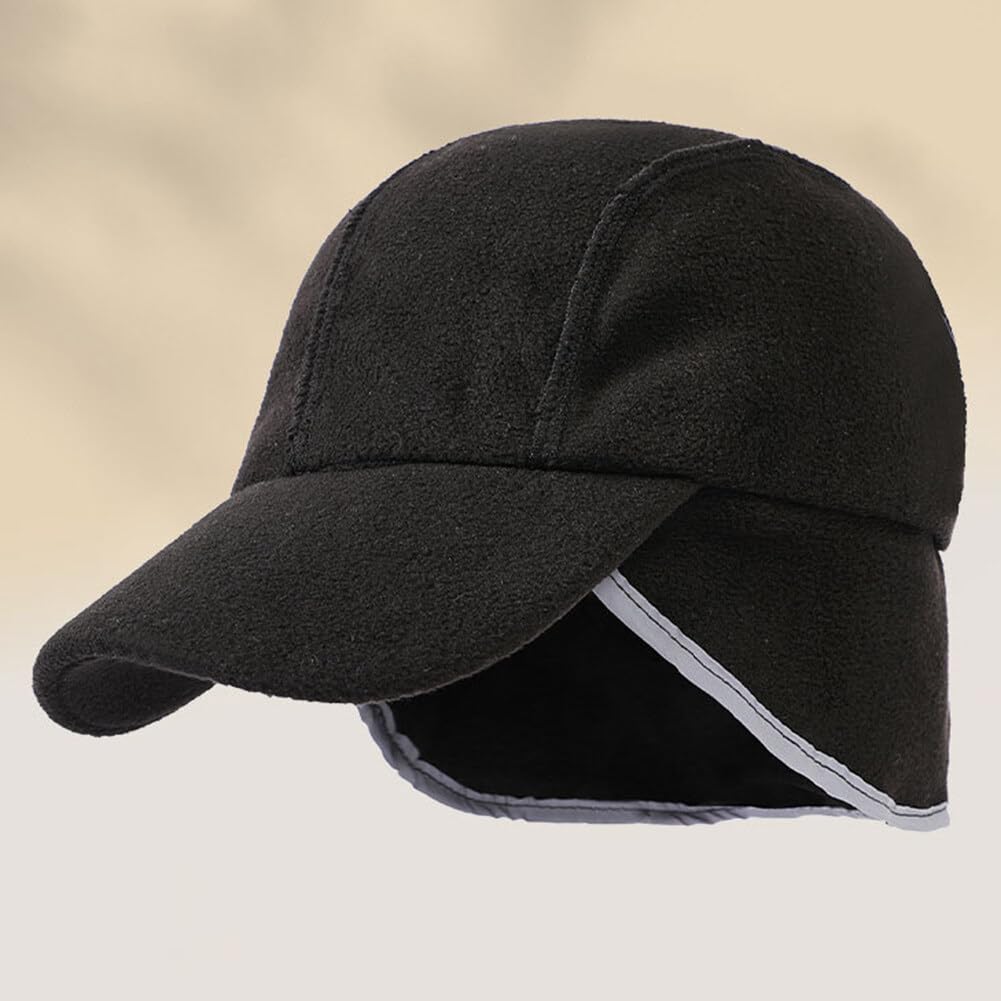 iKASUS Winter Warm Baseball Caps for Men & Women - Fleece Lined Fitted Hats for Outdoor Cycling, Running & Winter Sports - Foldable Earmuffs for Cold Weather Protection - Perfect for Skiing, Hiking & Daily Winter Wear
