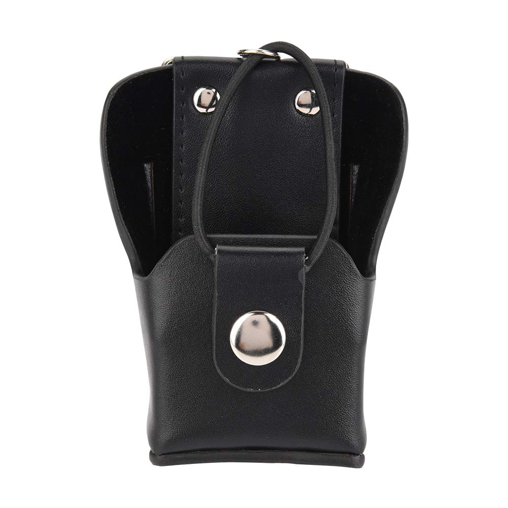 Bewinner PU Leather Radio Bag Case Cover for Motorola GP328plus GP338plug GP344 GP388 Walkie Talkie with Lanyard & Back Clip - Durable Protective Pouch for Construction, Security, Outdoor Adventures