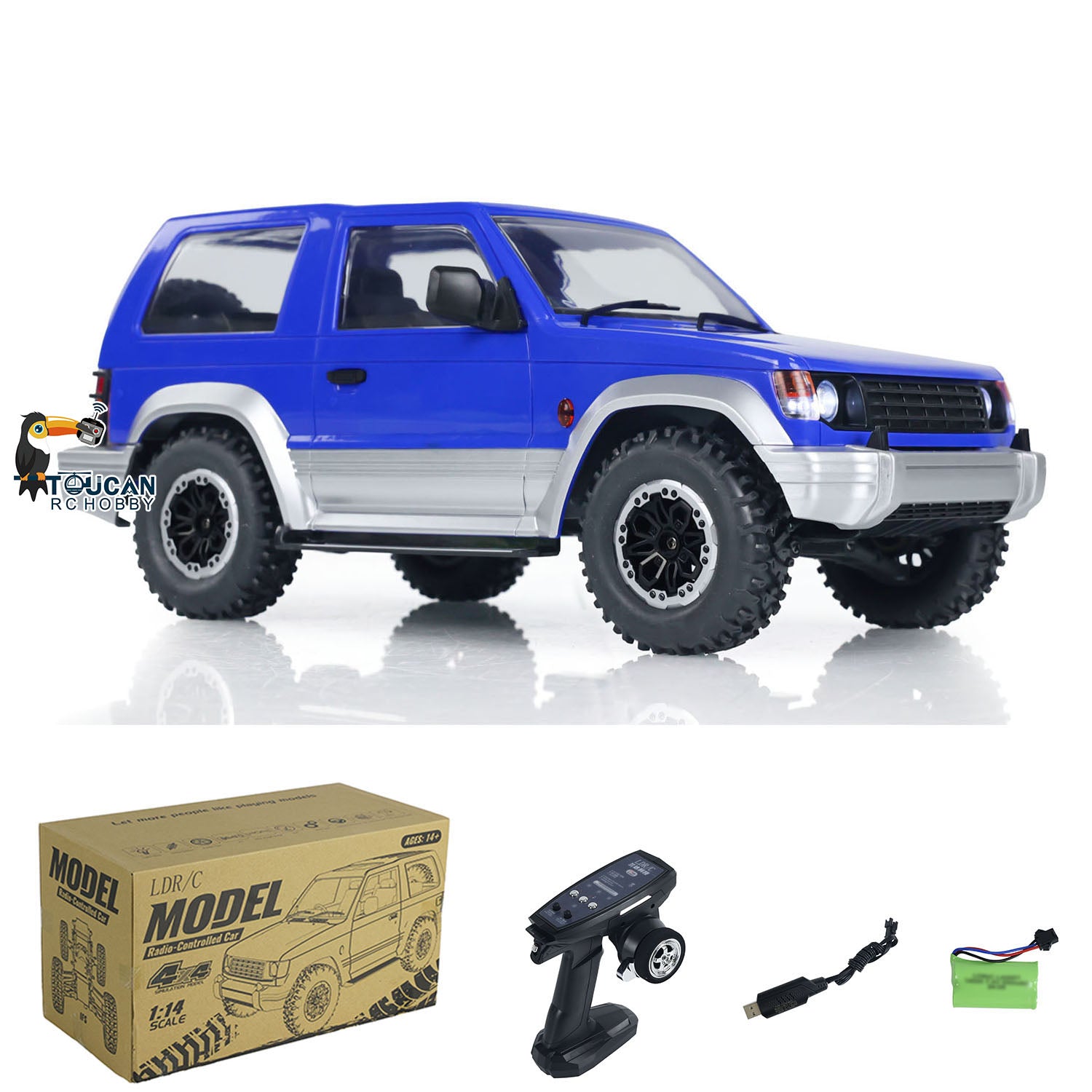 1/14 Scale 4WD V25 4x4 RC Crawler Car - Wireless Remote Control Off-Road Vehicle with LED Lights (US Stock) - Perfect for Rock Crawling, Trail Adventures & Backyard Racing