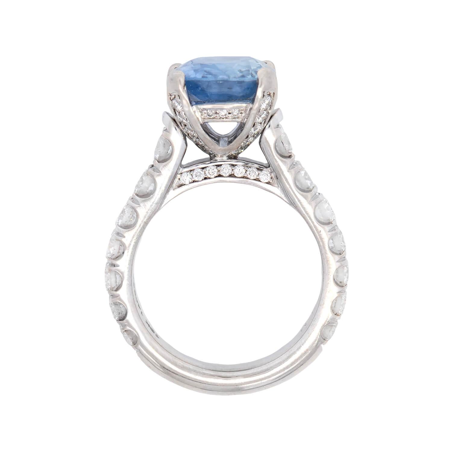 18K Gold GIA Certified Sapphire and Diamond Ring - 3.67ct Vintage Estate Jewelry for Women | Perfect for Engagement, Anniversary & Special Occasions