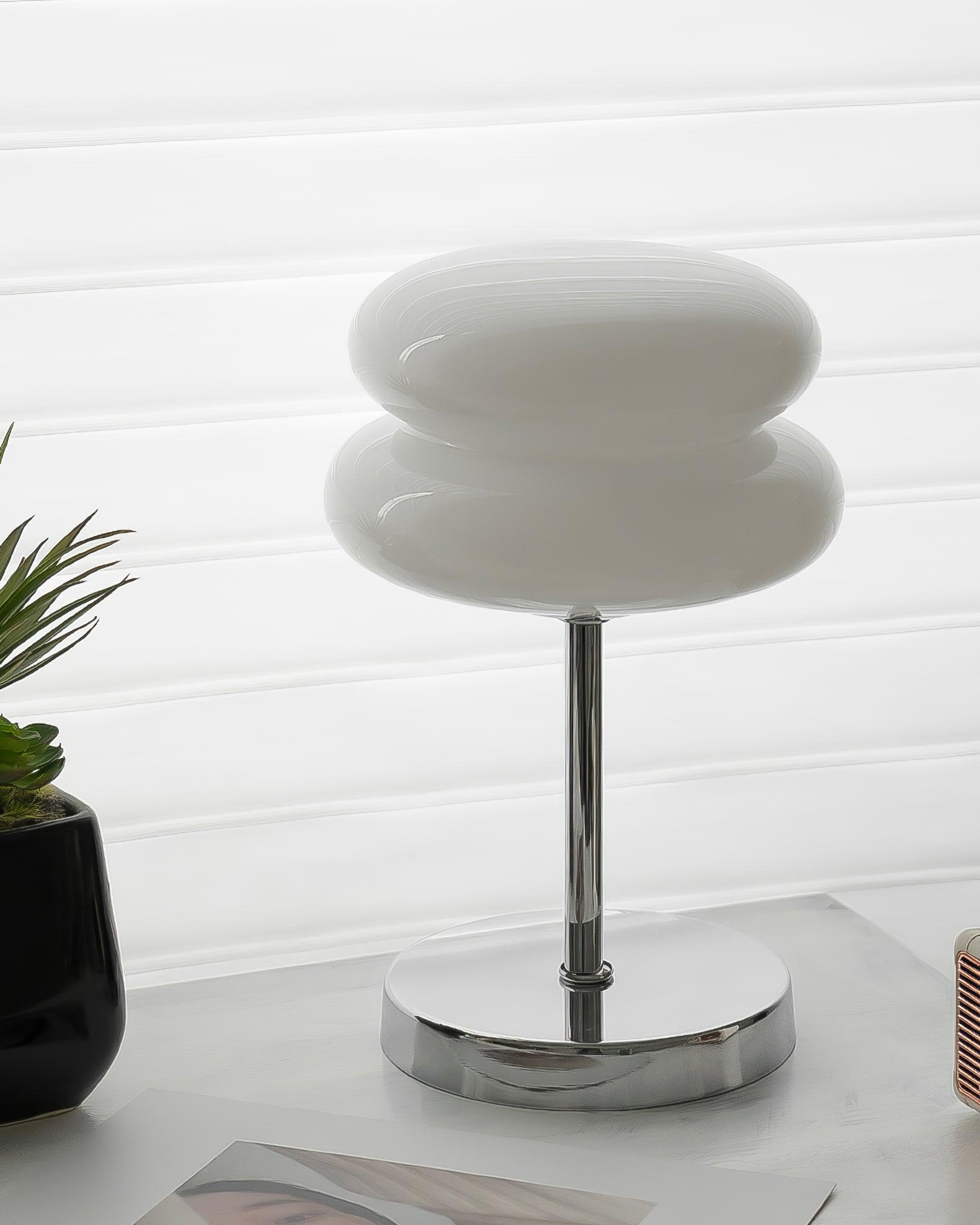 Saturn Glide Modern Glass Table Lamp - Elegant Bedside & Living Room Lighting for Home & Office Decor