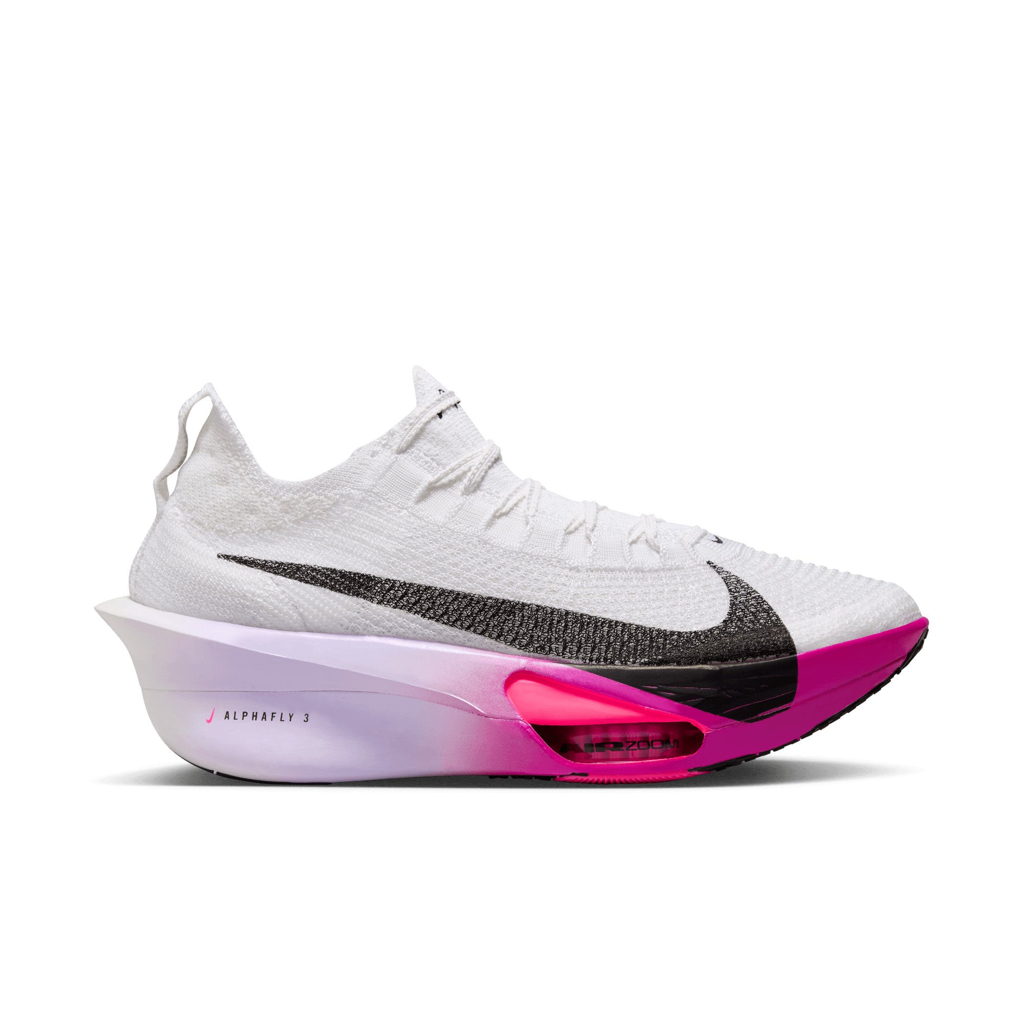 Nike Women's Alphafly 3 Running Shoes - White/Black Purple Agate Vivid Grape - Lightweight Racing Sneakers for Marathon Training & Road Running