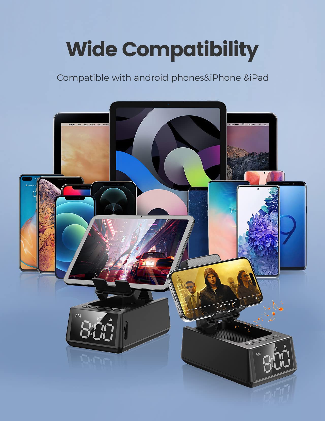 Bluetooth Speaker with Phone Stand - HD Sound, Anti-Slip Base | Perfect Gift for Birthday, Home & Office Use