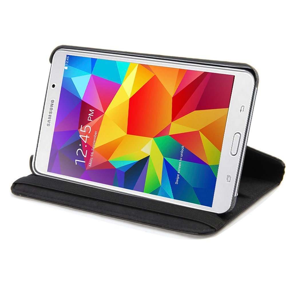 360-Degree Rotating Protective Case with Stand for Samsung Galaxy Tab 4 7-Inch - Black | Perfect for Home, Office & Travel Use (SFLY-TAB4-7-360-BLK)