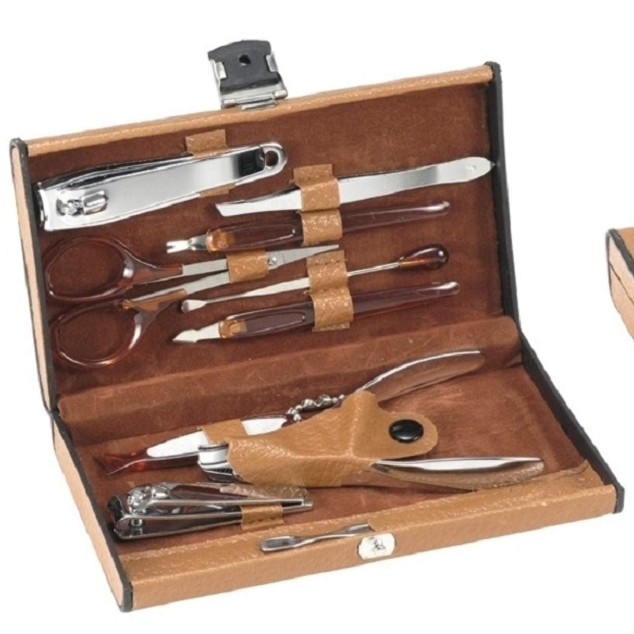 Premium 10-Piece Black Manicure Set for Men - Professional Nail Care Kit with Stainless Steel Tools - Perfect for Home Grooming, Travel & Gift Giving
