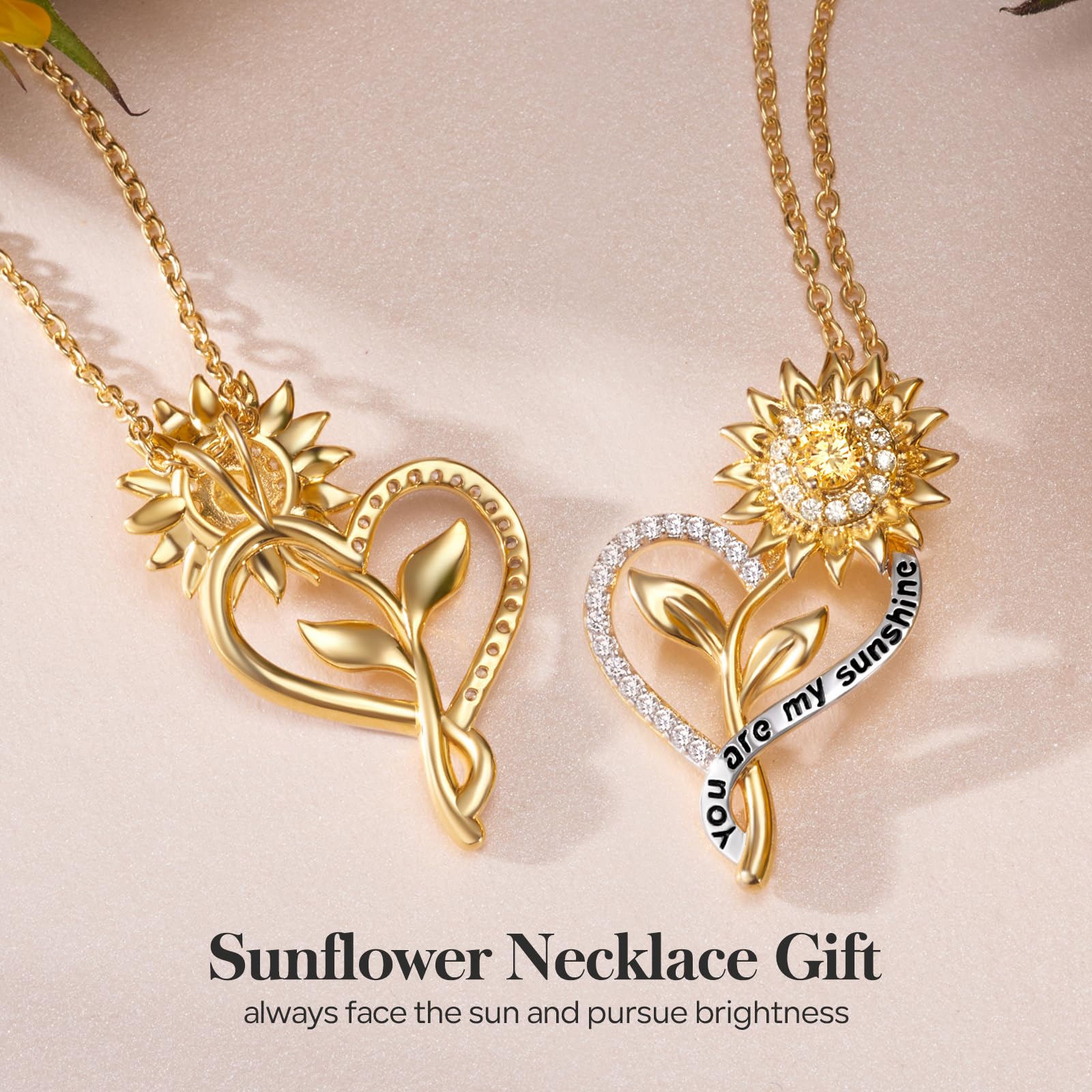 Sunflower Necklace for Women - Elegant Anniversary Jewelry Gift for Wife, Mom, or Loved Ones - You Are My Sunshine Pendant - Perfect for Birthdays, Mother's Day & Special Occasions