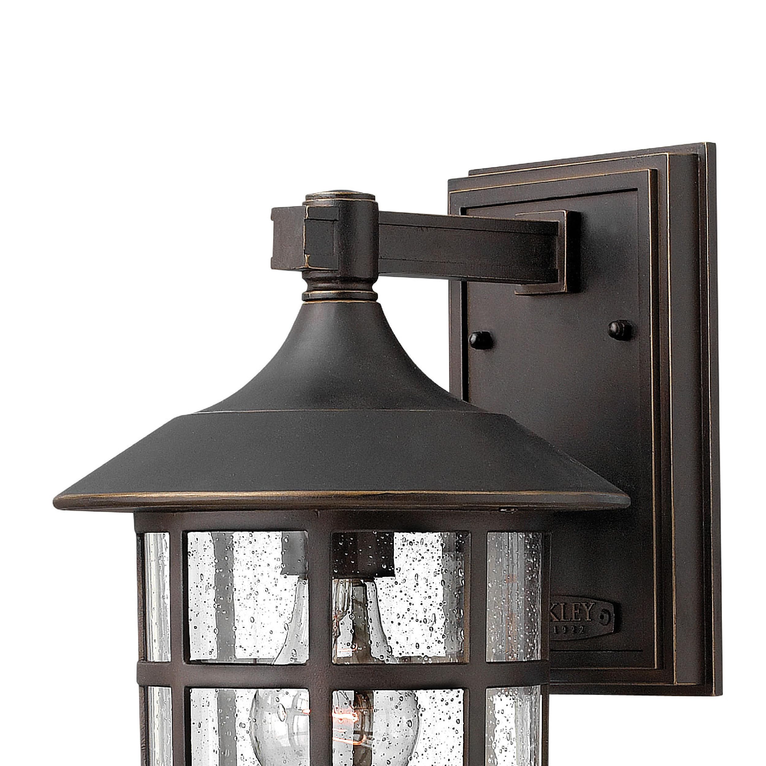 Hinkley Freeport 1804OZ Small Outdoor Wall Mount Lantern - New England Style Cast Aluminum Fixture with Clear Seedy Glass in Oil Rubbed Bronze - Perfect for Porch, Patio, Garden, and Entryway Lighting