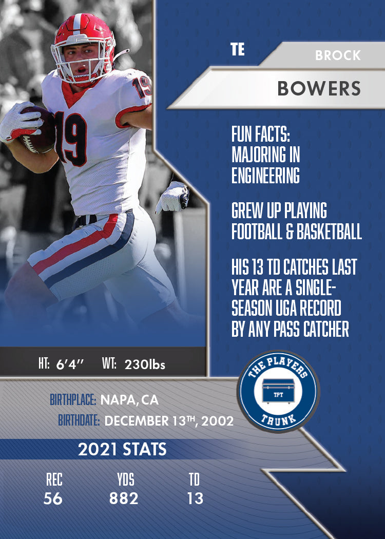 Brock Bowers Autographed 2022 Rookie Football Card - Limited First Edition Silver - Collectible Sports Memorabilia for Fans & Investors - Perfect for Display, Trading, and Gifting