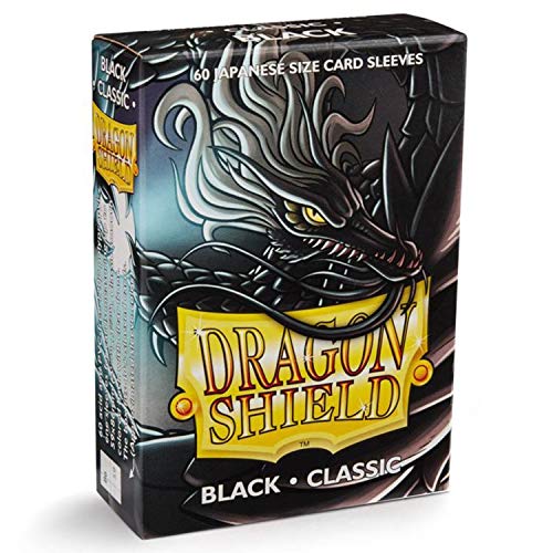 Dragon Shield Japanese Size Sleeves 59x86mm - Black (60 Pack) | Premium Card Protectors for MTG, Yu-Gi-Oh!, Pokemon & Collectible Card Games | Perfect for Tournaments, Game Nights & Card Storage