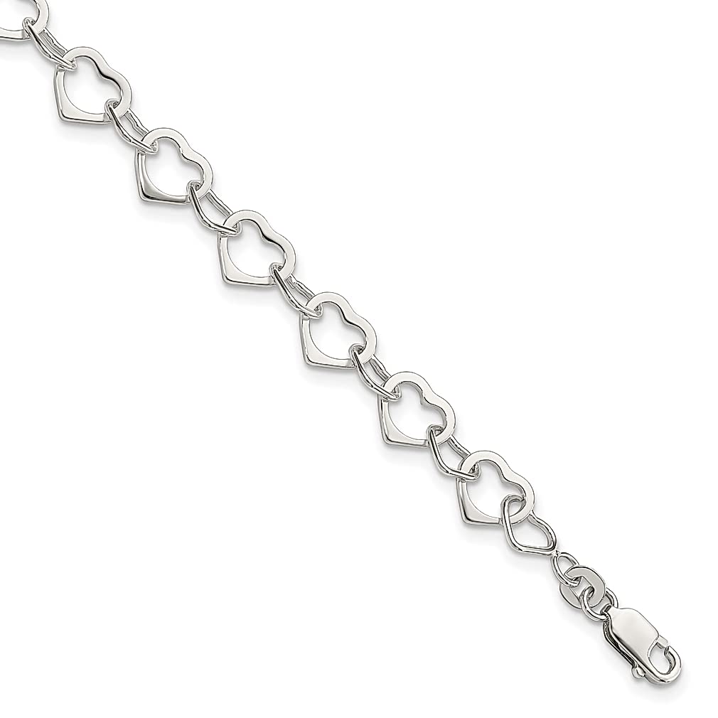 925 Sterling Silver Heart Bracelet for Women - Dainty Love Charm Bracelet with Adjustable Chain - Perfect Birthday, Anniversary & Valentine's Day Gift for Her - Ideal for Date Nights & Special Occasions