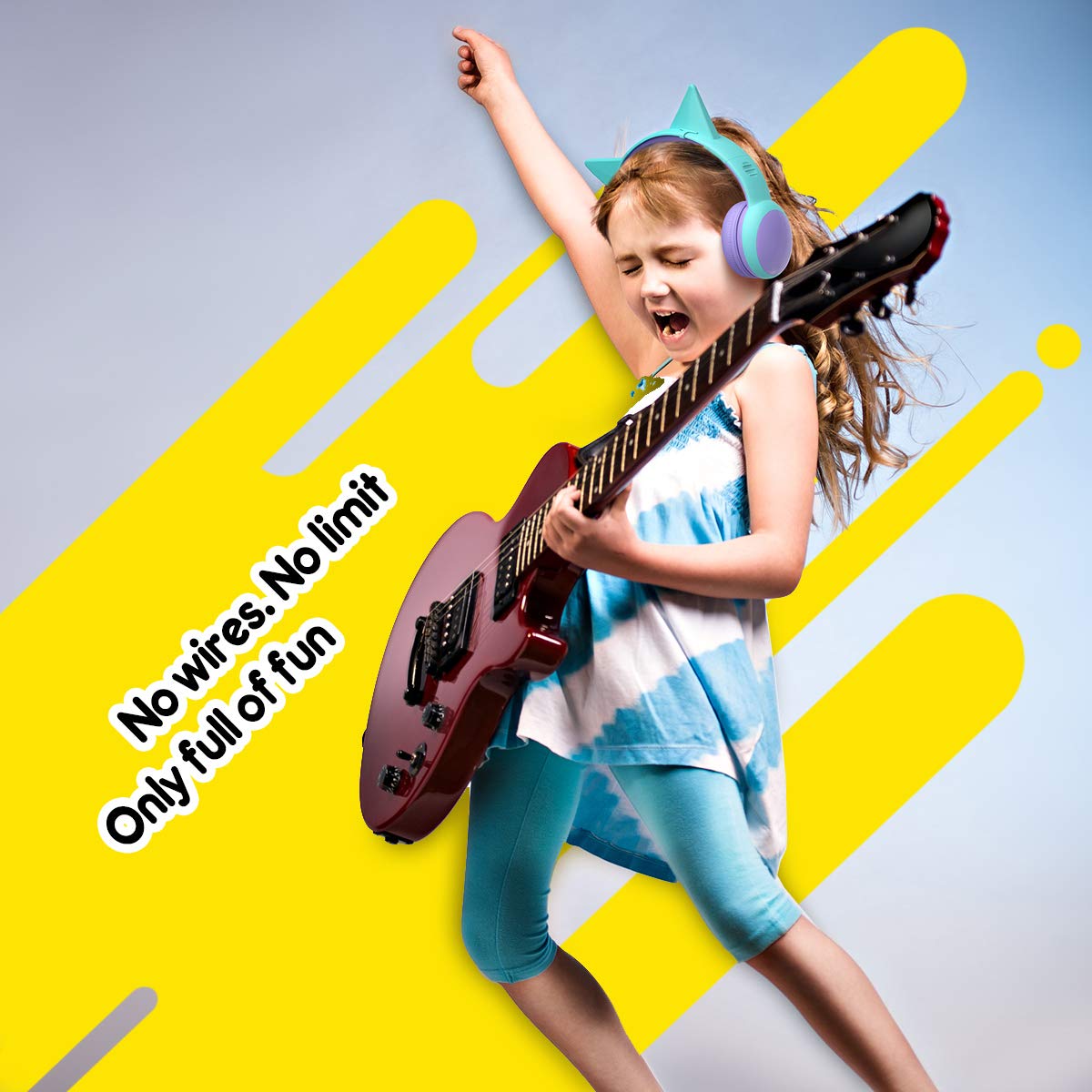 Gorsun Kids Bluetooth Headphones Wireless Over-Ear with Microphone, 85dB Volume Limited Safe for Children, Bluetooth 5.3, 40H Playtime, Lightweight Portable - Perfect for School, Travel & Home (Purple)