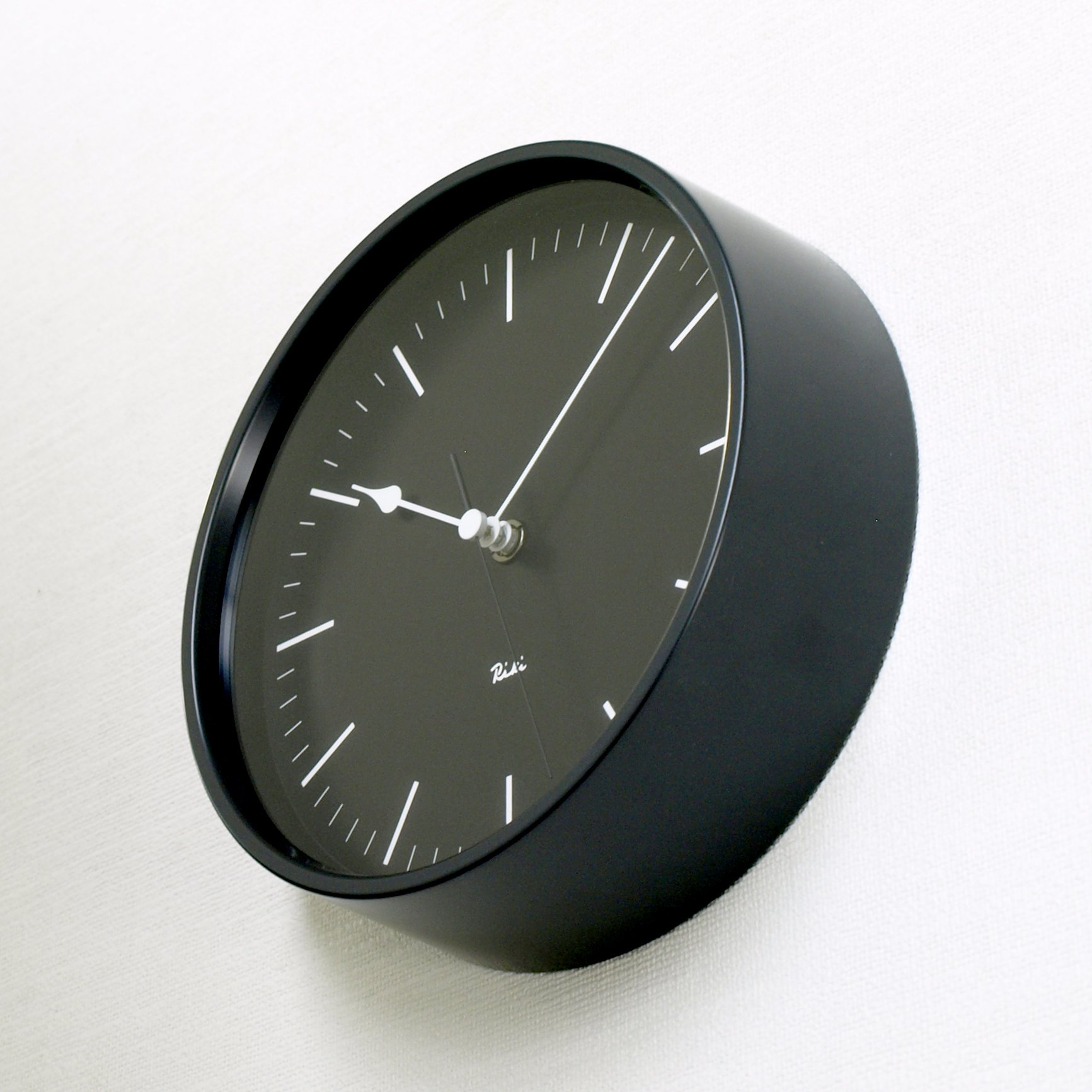 Remnos WR08-24 BK Analog Wall Clock - Lemnos Radio Clock with LIKI Steel Frame, Black Aluminum Design for Home, Office & Bedroom Decor