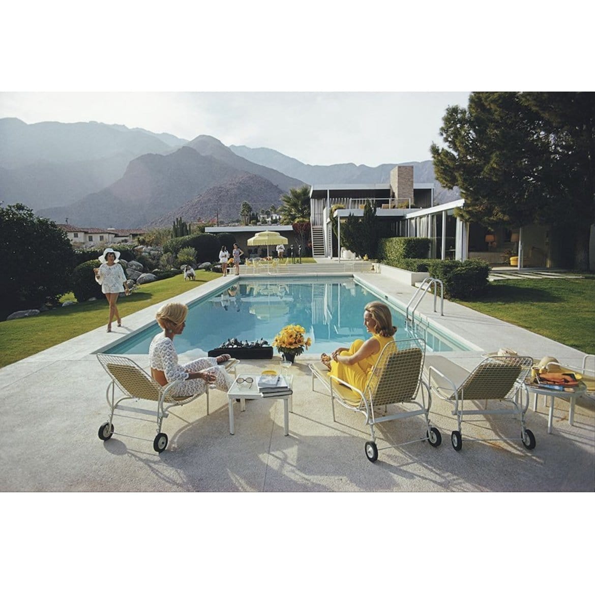 Poolside Gossip Unframed Wall Art Print - Vibrant Summer Decor for Living Room, Bedroom & Bathroom - Perfect for Beach House, Vacation Home & Pool Area Decor
