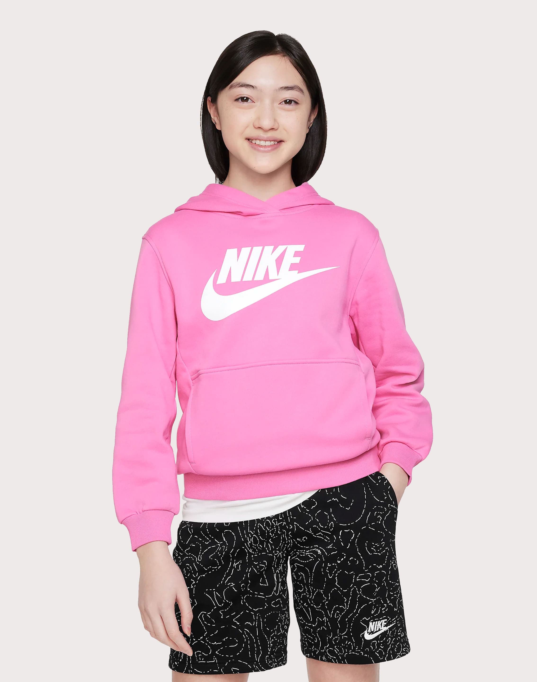 Nike Kids NSW Club Fleece Pink Hoodie - Soft & Warm Pullover for Boys & Girls - Perfect for School, Play & Outdoor Activities