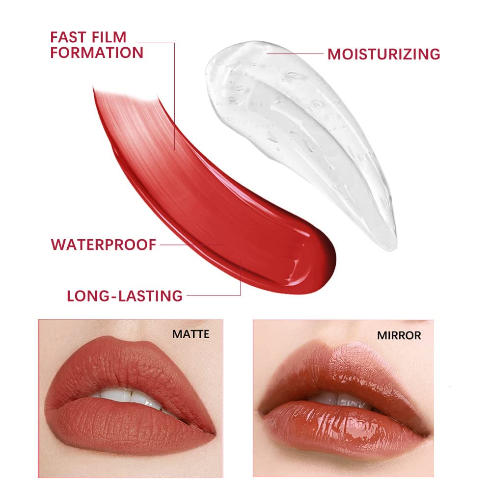 Double Head Matte Liquid Lipstick & Lip Gloss Set - Long Lasting, Moisturizing, Non-Transfer Lip Makeup (Shade 108) for Everyday Wear, Date Night & Special Occasions