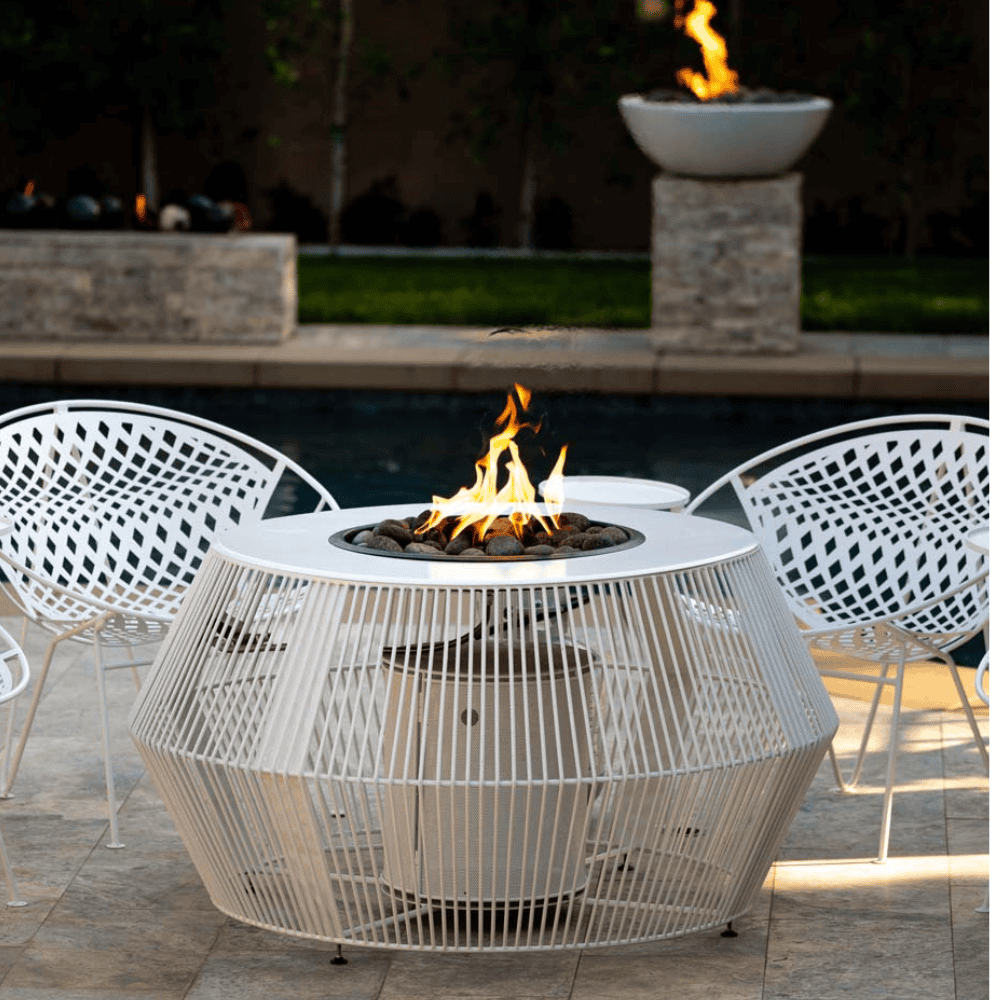 Powder Coated Metal Outdoor Fire Pit Table - Patio, Garden, Backyard Heating & Decor for Camping & Gatherings