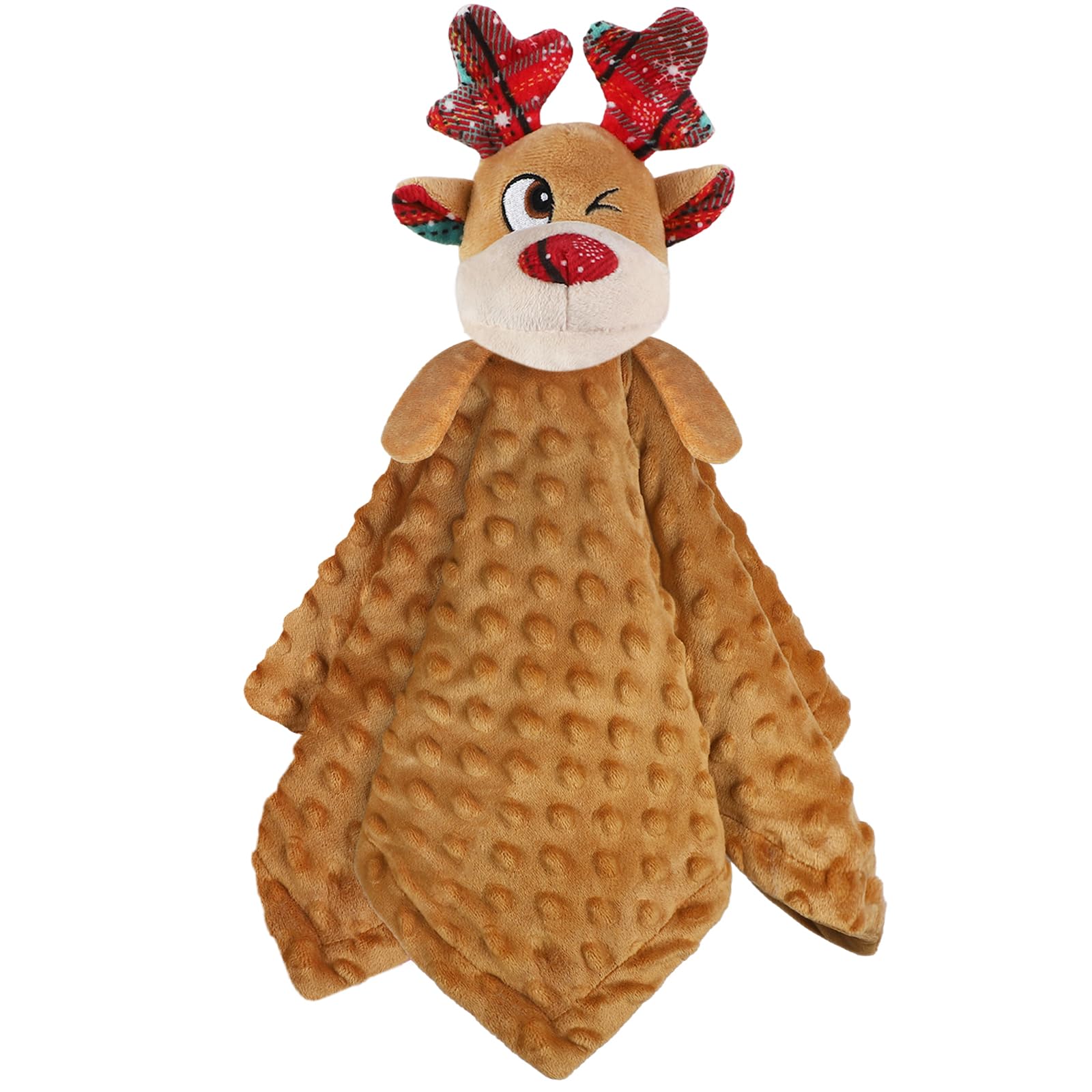 Christmas Squeaky Dog Toys for Small Medium Large Dogs - Soft Plush No Stuffing Puppy Chew Toys, Durable Bite-Resistant Xmas Reindeer for Aggressive Chewers - Perfect for Holiday Playtime, Training & Interactive Bonding