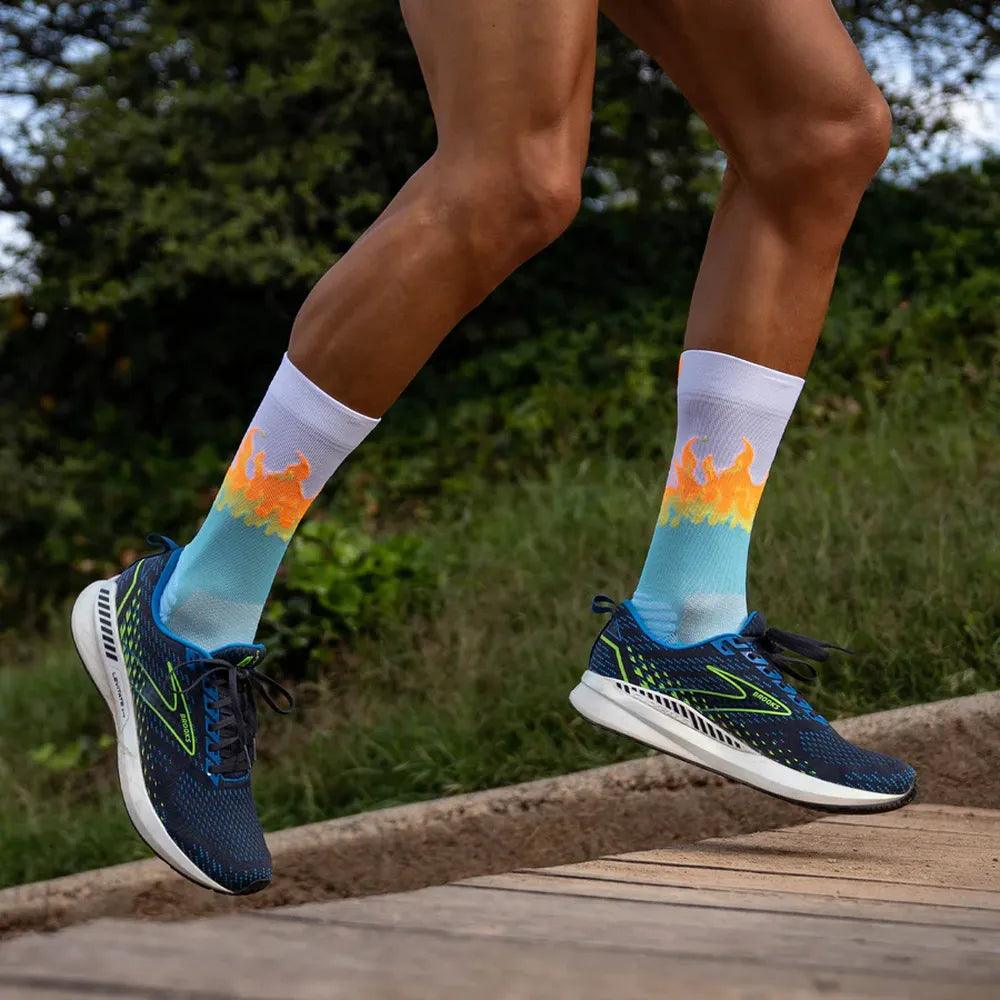 Hot Blue Running Socks for Men & Women - Breathable Athletic Socks for Jogging, Gym & Sports - Comfortable Non-Slip Performance Socks
