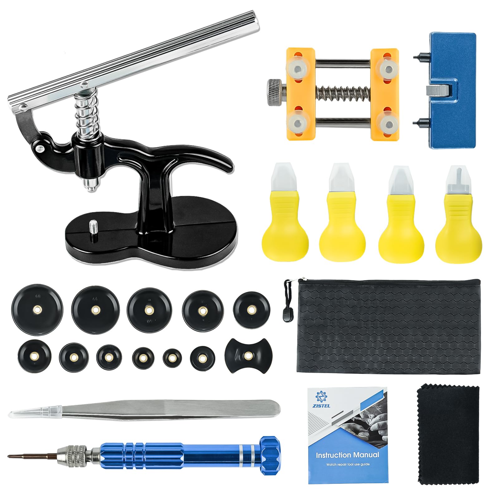 6 in 1 Professional Watch Repair Kit with Watch Press Tool & Battery Replacement - Includes Watch Back Remover, Case Opener & Adjustable Tools for DIY Watch Maintenance - Perfect for Watchmakers, Jewelers & Home Watch Repair Enthusiasts