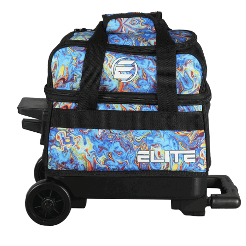 ELITE Basic Single Roller Bowling Bag - Blue Swirl Design for Men & Women | Perfect for League Play, Tournaments & Practice Sessions