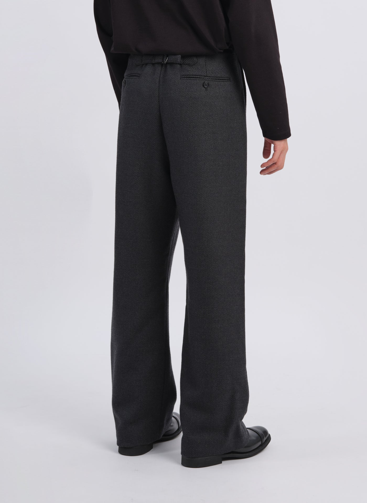 Premium Marzotto Wool Straight Full-Length Officer Pants for Men - Classic Dress Pants for Business, Office & Formal Occasions