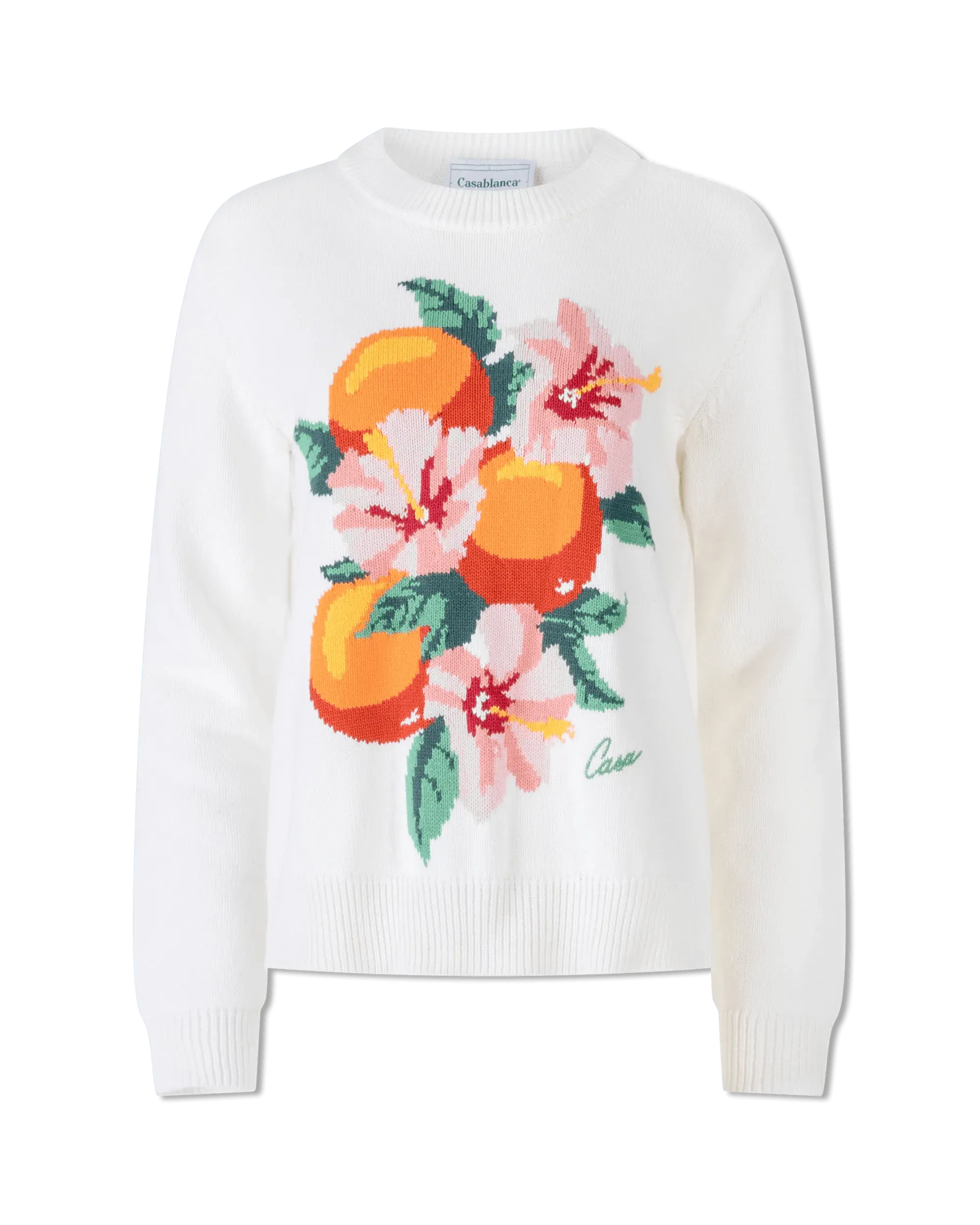 Kapalia Oranges Crewneck Sweater for Women - Soft Cotton Knit Pullover with Unique Orange Print - Casual Fall & Winter Fashion Top for Daily Wear, Office, and Weekend Outings