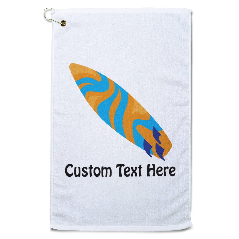 Father's Day Golf Towel - Soft Cotton Surf Board & Wave Print Beach Accessories - Perfect for Golf, Surfing, Beach Trips & Outdoor Sports Gifts