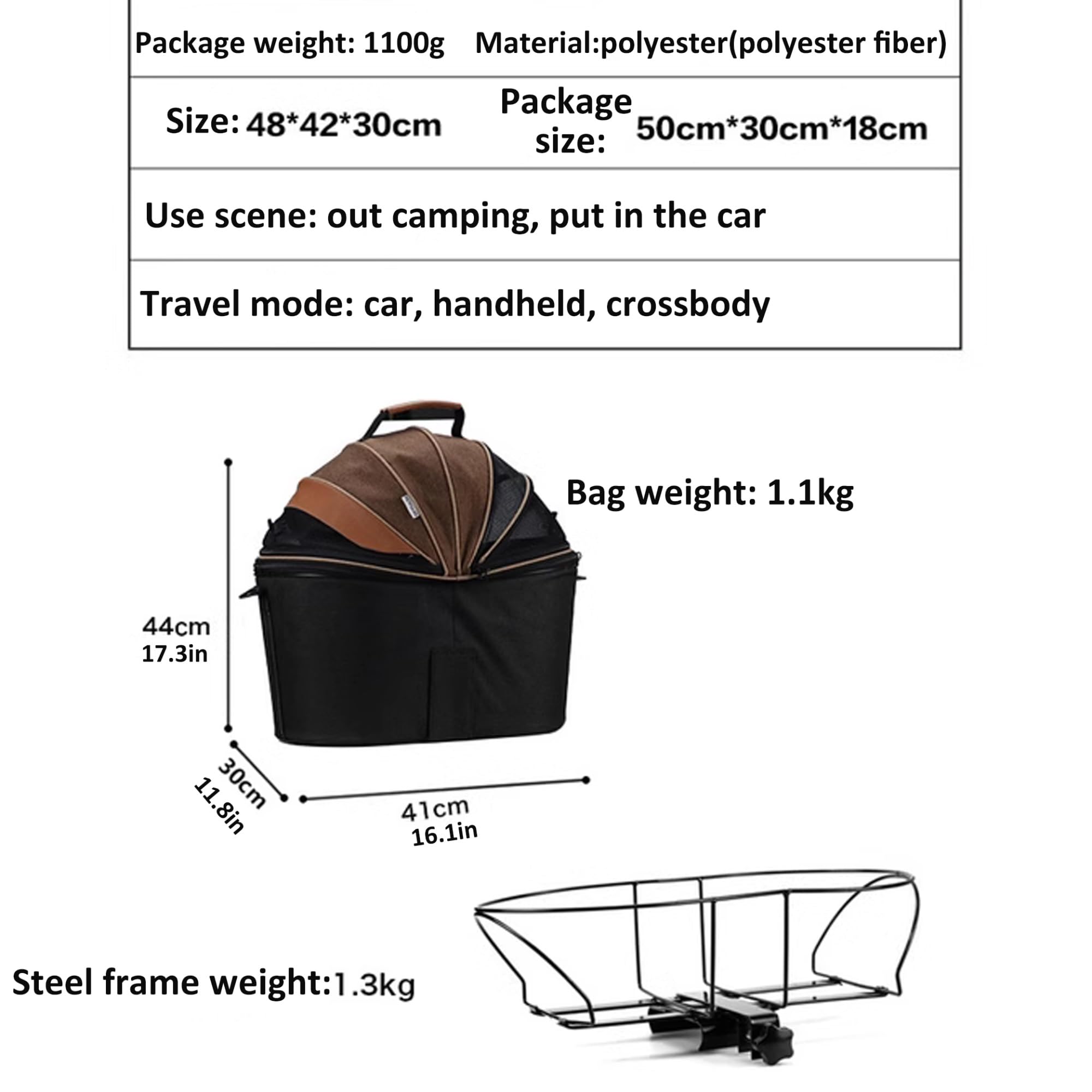 Foldable Handheld Canvas Pet Carrier Bag - Large Capacity Bicycle Backseat & Car Travel Bag for Dogs & Cats, Durable Polyester Fabric, Multi-Functional (Carry, Hand-Carry, Cross-Body) - Perfect for Road Trips, Cycling Adventures & Outdoor Activities