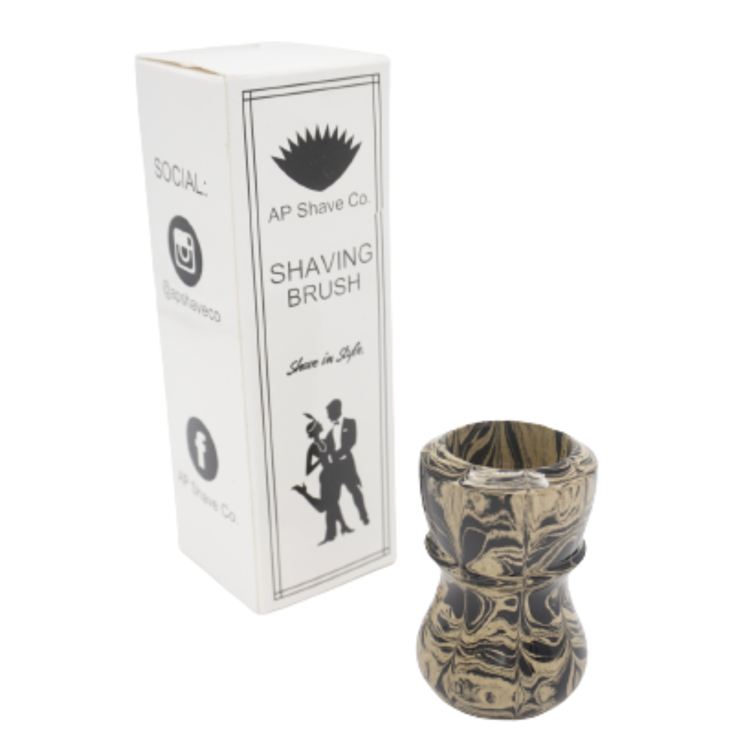 Premium Sand Ebonite Handcrafted Shaving Brush Handle - Fits 24mm & 26mm Knots - Perfect for Wet Shaving & Grooming Gifts for Men