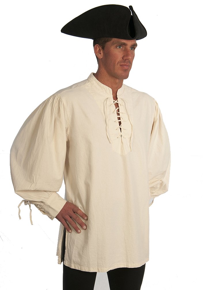 Authentic Pirate Shirt for Men - 18th Century Historical Privateer Costume Top - Perfect for Halloween, Cosplay, Renaissance Fairs & Pirate Themed Parties