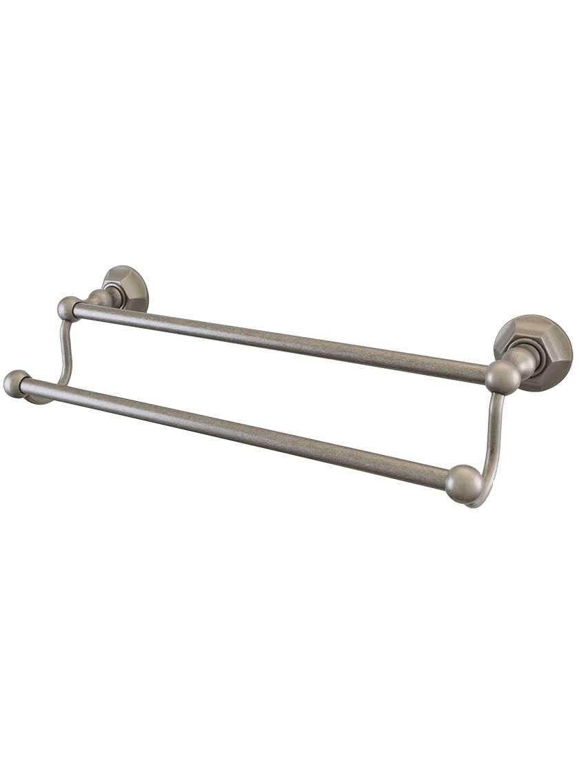 Top Knobs ED11APB 30-Inch Edwardian Double Towel Bar in Antique Pewter - Elegant Bathroom Towel Holder for Modern and Classic Home Decor